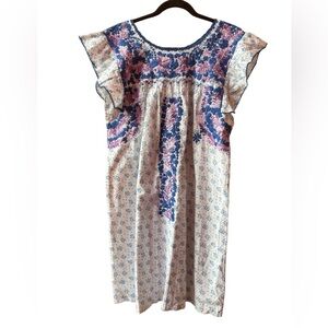 Floral Blue and Pink Women's Dress